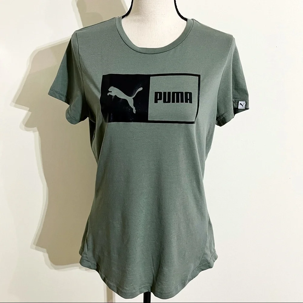Puma Athletic Shirt Green size Lg - Picture 2 of 8